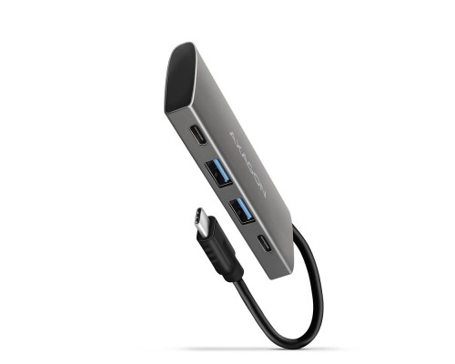 Концентратор AXAGON USB-C to 2xUSB-A + 2xUSB-C 10Gbps 0.13m gray (HMC-4G2)