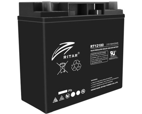 Батарея до ДБЖ Ritar AGM RT12180B, 12V-18Ah, Black (RT12180B) 