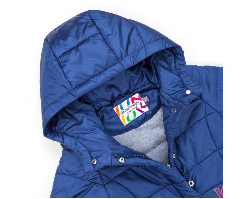 Куртка дитяча Snowimage подовжена з капюшоном і квіточками (SICY-G107-110G-blue)