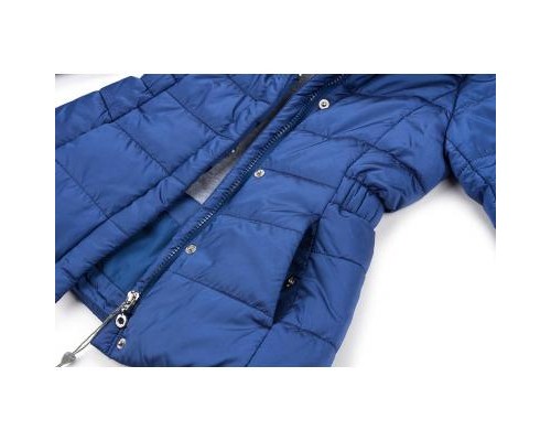 Куртка дитяча Snowimage подовжена з капюшоном і квіточками (SICY-G107-110G-blue)