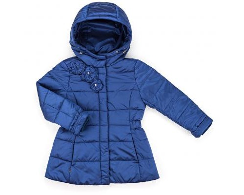 Куртка дитяча Snowimage подовжена з капюшоном і квіточками (SICY-G107-110G-blue)