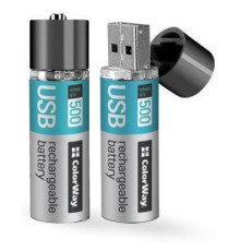 Акумулятор ColorWay AA USB 1200 mAh 1.5V R6 * 2 (CW-UBAA-02)