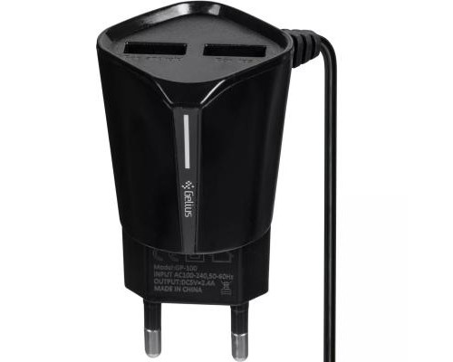 Зарядний пристрій Gelius Pro Edition Auto ID 2USB + Cable Type-C 2.4A Black (00000072152)
