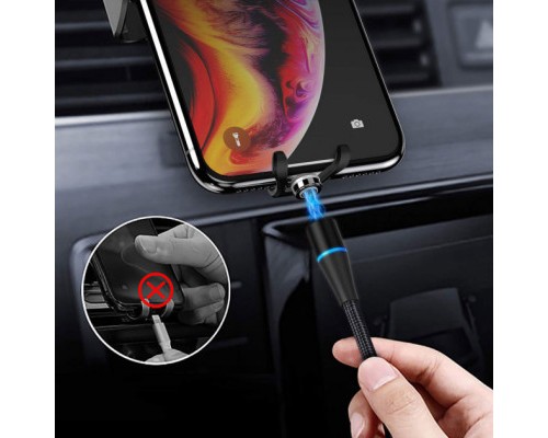Дата кабель USB 2.0 AM to Lightning + Micro 5P + Type-C 1.0m Magnetic ColorWay (CW-CBUU038-BK)