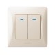 Вимикач Videx BINERA 2кл з підсвічуванням кремовий (VF-BNSW2L-CR)