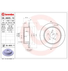 Гальмівний диск Brembo 08.A605.11