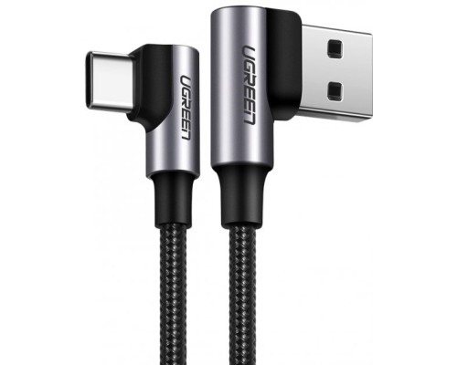 Дата кабель USB 2.0 AM to Type-C 1.0m US176 Both Angled 3A (Black) Ugreen (20856)