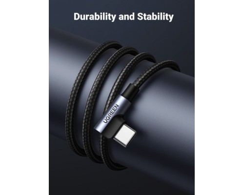 Дата кабель USB 2.0 AM to Type-C 1.0m US176 Both Angled 3A (Black) Ugreen (20856)