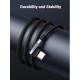 Дата кабель USB 2.0 AM to Type-C 1.0m US176 Both Angled 3A (Black) Ugreen (20856)