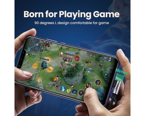 Дата кабель USB 2.0 AM to Type-C 1.0m US176 Both Angled 3A (Black) Ugreen (20856)