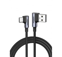 Дата кабель USB 2.0 AM to Type-C 1.0m US176 Both Angled 3A (Black) Ugreen (20856)