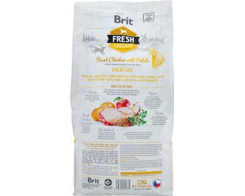 Сухий корм для собак Brit Fresh Chicken/Potato Adult 12 кг (8595602530731) Сухий корм для собак Brit Fresh Chicken/Potato Adult 12 кг (8595602530731)