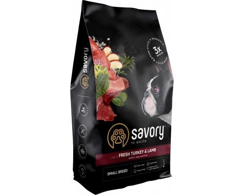 Сухий корм для собак Savory Small Breed rich in Fresh Turkey and Lamb 8 кг (4820232630365)
