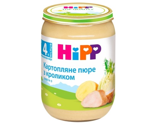 Дитяче пюре HiPP Картопляне пюре з кроликом, 190 г (9062300131281)