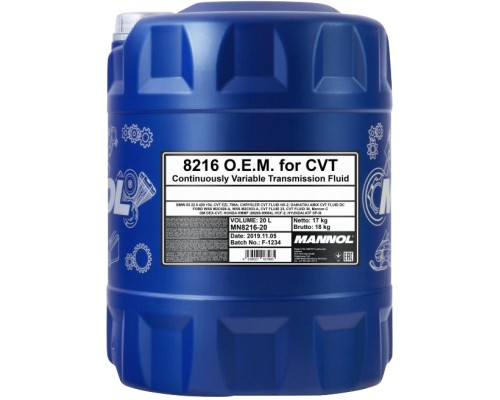 Трансмісійна олива Mannol 8216 O.E.M. for CVT 20л (MN8216-20)