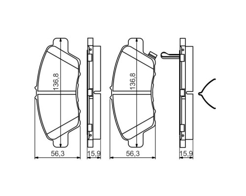 Гальмівні колодки Bosch 0 986 494 562