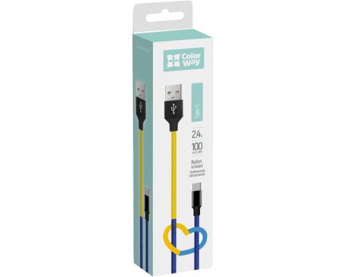 Дата кабель USB 2.0 AM to Type-C 1.0m National ColorWay (CW-CBUC052-BLY)