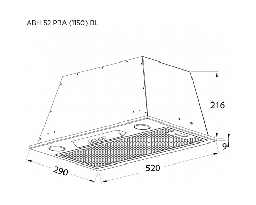 Витяжка кухонна Pyramida ABH 52 PBA (1150) BL