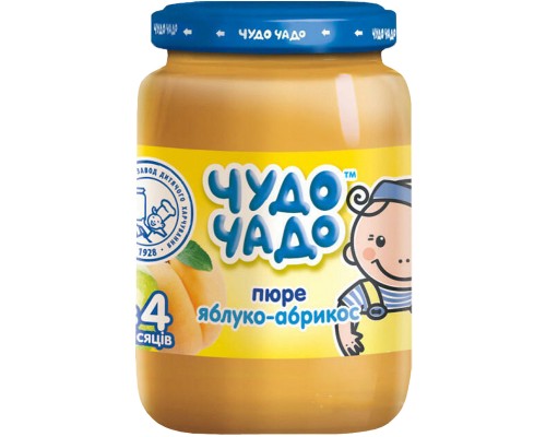 Дитяче пюре Чудо-Чадо Яблуко та Абрикос з 4 місяців 170 г (4820016251427)