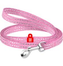 Повідок для котів WAUDOG Re-cotton світловідбивний XS 200х1 см рожевий (16447)