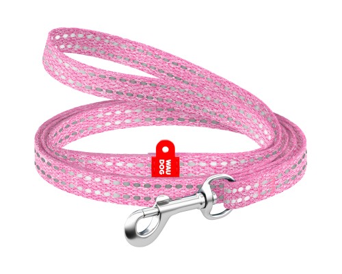 Повідок для котів WAUDOG Re-cotton світловідбивний XS 200х1 см рожевий (16447)