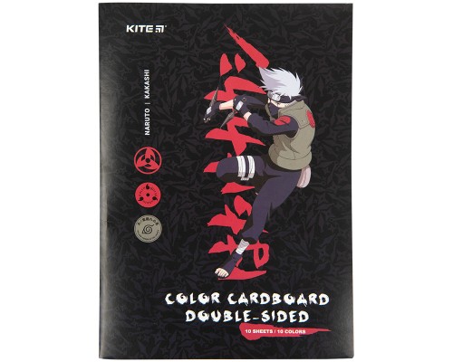 Кольоровий картон Kite А4 Naruto двосторонній , 10 аркушів/10кольорів (NR23-255)