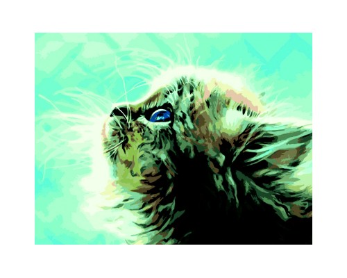 Картина по номерам ZiBi Замріяний котик 40*50 см ART Line (ZB.64237)