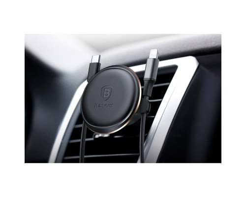 Універсальний автотримач Baseus Magnetic with cable clip (на решітку) black (SUGX-A01)