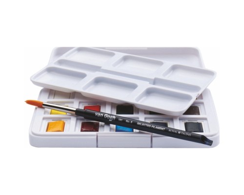 Акварельні фарби Royal Talens Van Gogh Pocket box 12 кювет + пензлик, пластик (8712079341107)