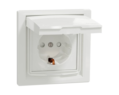 Розетка Schneider Electric ASFORA з кришкою IP44, біла (EPH3100321)