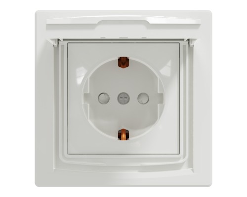 Розетка Schneider Electric ASFORA з кришкою IP44, біла (EPH3100321)