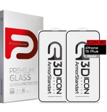Скло захисне Armorstandart Icon 3D iPhone 15 Plus Black 2pcs (ARM74273)