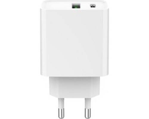 Зарядний пристрій Gembird USB-A + Type-C (PD20W + QC3.0 18W) white (TA-UC-PDQC20-01-W)