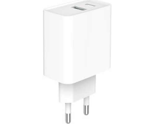 Зарядний пристрій Gembird USB-A + Type-C (PD20W + QC3.0 18W) white (TA-UC-PDQC20-01-W)
