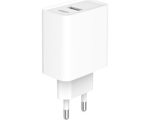 Зарядний пристрій Gembird USB-A + Type-C (PD20W + QC3.0 18W) white (TA-UC-PDQC20-01-W)