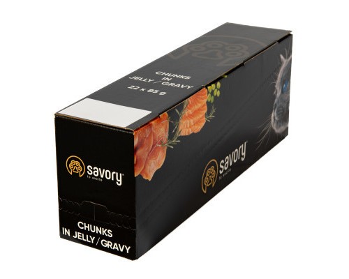 Вологий корм для кішок Savory лосось з горошком у соусі 85 гх22 шт (2700000029350)