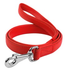 Повідок для собак WAUDOG Glamour шкіряний M-XXL червоний (33763)