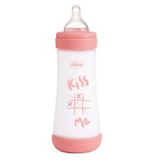 Пляшечка для годування Chicco Perfect 5 Love із силіконовою соскою 4+ міс. 300 мл Рожева (20235.11.40)