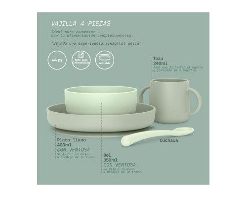 Набір дитячого посуду Suavinex Colour Essence, зелений (401542)