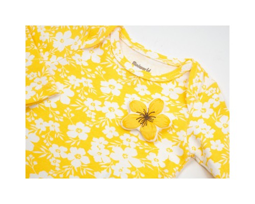 Набір дитячого одягу Miniworld з квіточками (16350-68G-yellow)