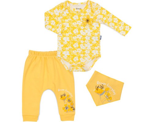 Набір дитячого одягу Miniworld з квіточками (16350-68G-yellow)