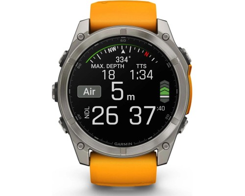 Смарт-годинник Garmin fenix 8 51mm, AMOLED, Saph, Ti/Bare/Grpht, SparkOrg/GrphtBd, (010-02905-11)