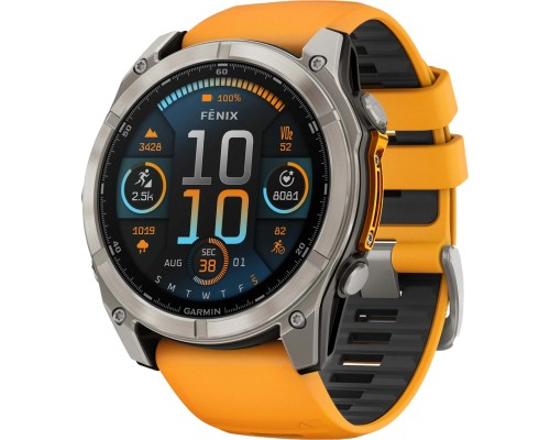 Смарт-годинник Garmin fenix 8 51mm, AMOLED, Saph, Ti/Bare/Grpht, SparkOrg/GrphtBd, (010-02905-11)