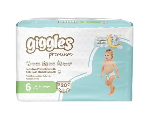 Підгузки Giggles Premium 6 Extra Large 15 + кг 20 шт (8680131206926)