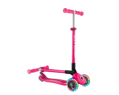 Самокат Globber Primo Foldable Lights колеса з підсвіткою до 50 кг 3+ Рожевий (432-110-3)