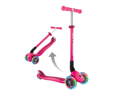 Самокат Globber Primo Foldable Lights колеса з підсвіткою до 50 кг 3+ Рожевий (432-110-3)