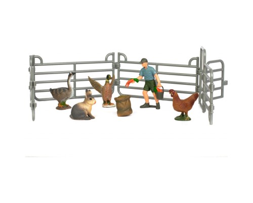 Фігурка Kids Team набір Ферма фермер, качка, гуска, курка, кролик (Q9899-X14_2)