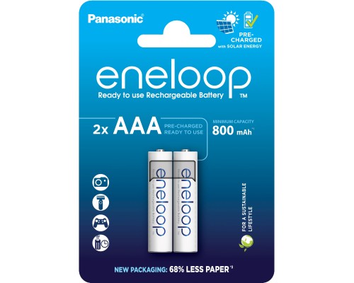Акумулятор Panasonic AAA Eneloop 800mAh NI-MH * 2 (BK-4MCDE/2CP)