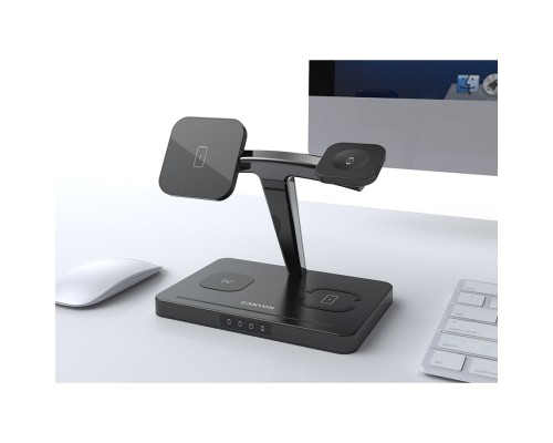 Зарядний пристрій Canyon wireless charger WS-404 15W 4in1 Black (CNS-WCS404)