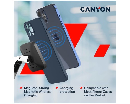 Зарядний пристрій Canyon wireless charger WS-404 15W 4in1 Black (CNS-WCS404)